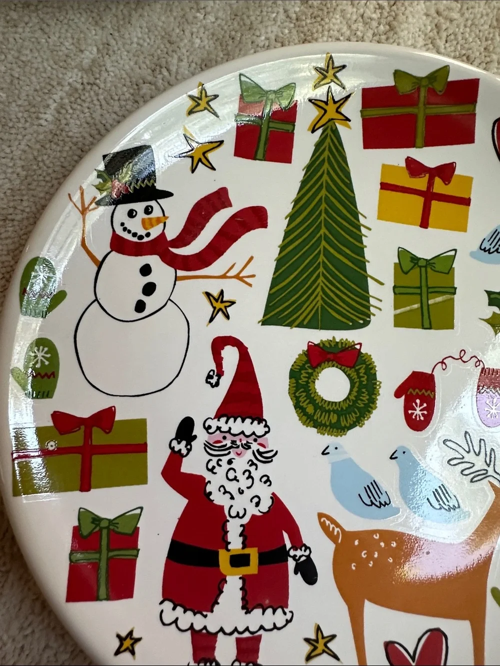 6 Room Creative Holiday Icons Christmas Appetizer Dessert Plates Multicolor 6